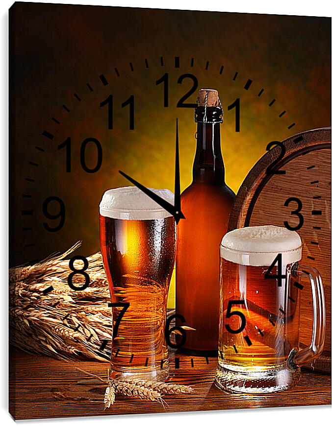Часы картина - Две кружки пива