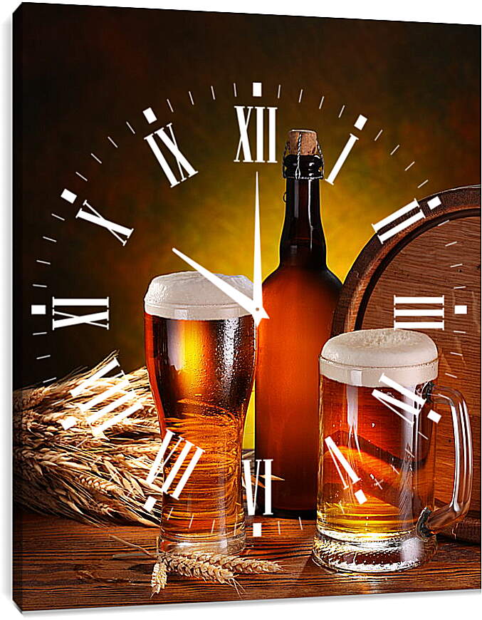 Часы картина - Две кружки пива