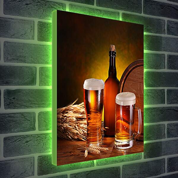 Лайтбокс световая панель - Две кружки пива