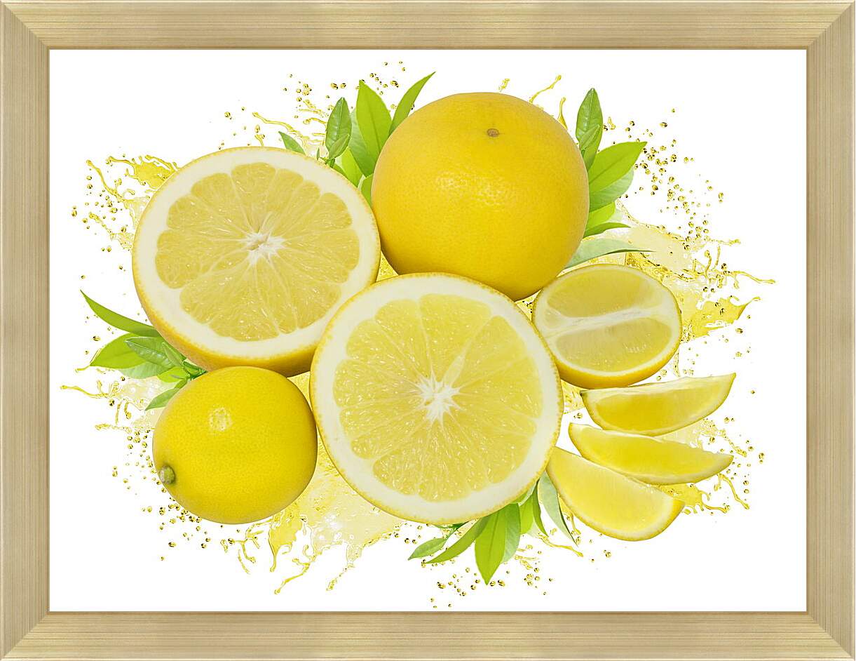 Картина в раме - Лимоны