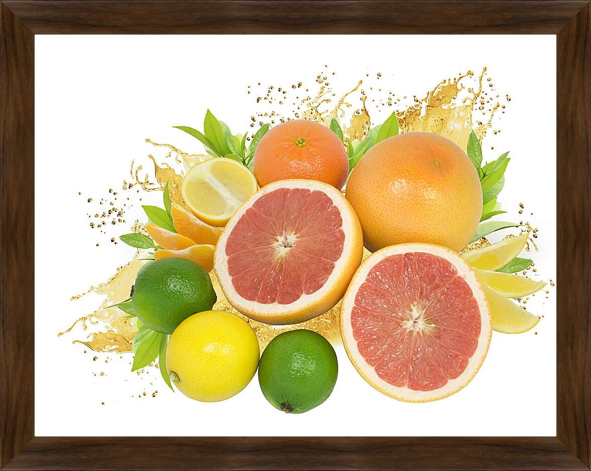 Картина в раме - Разнообразие фруктов