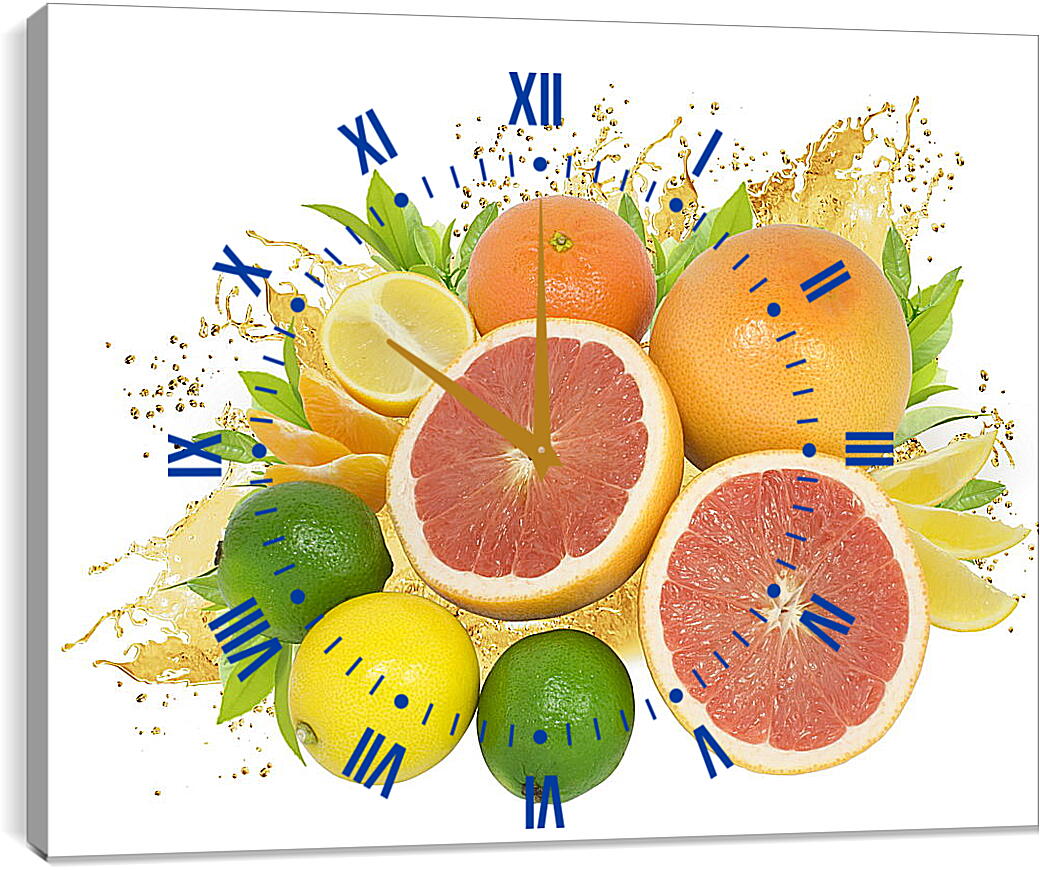 Часы картина - Разнообразие фруктов