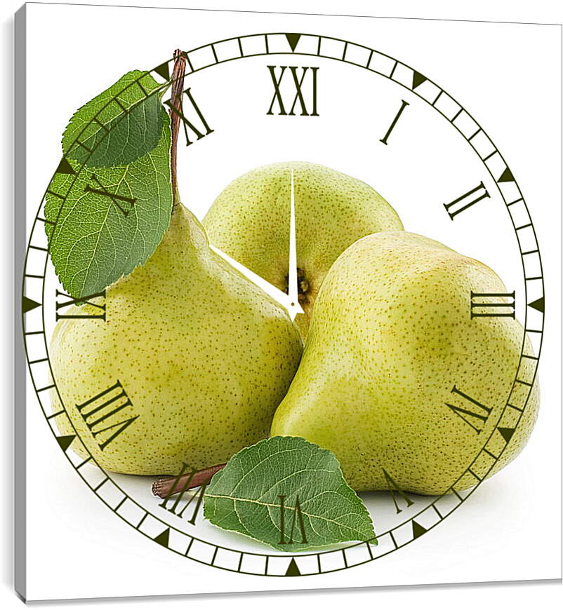 Часы картина - Зеленые груши