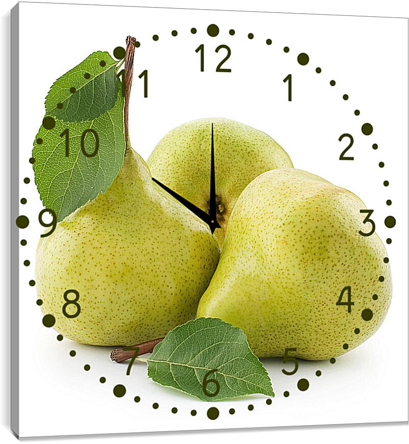 Часы картина - Зеленые груши