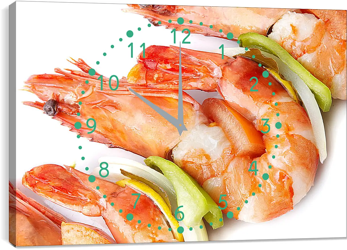 Часы картина - Тигровые креветки