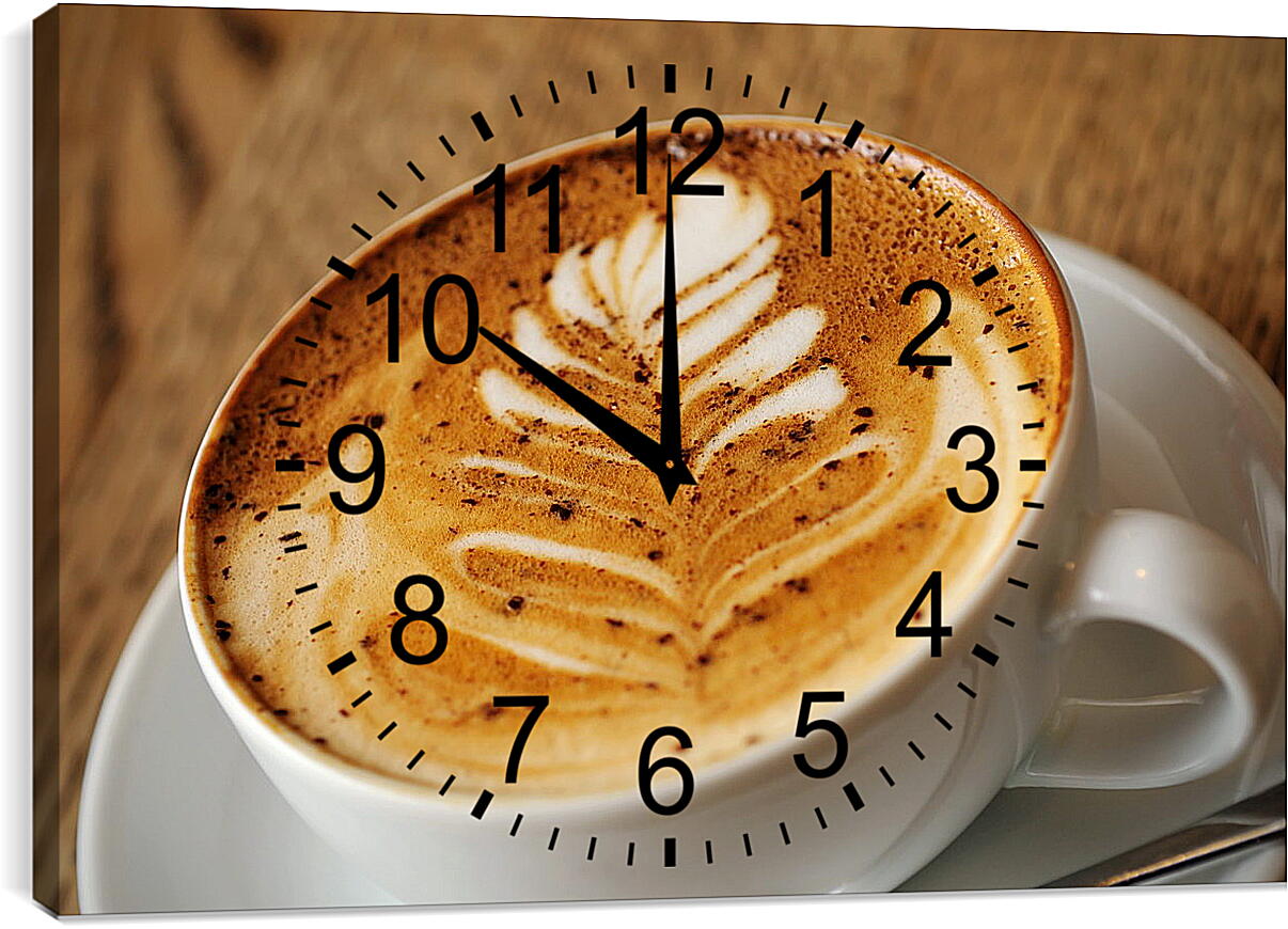 Часы картина - Рисунок в кофейной чашке