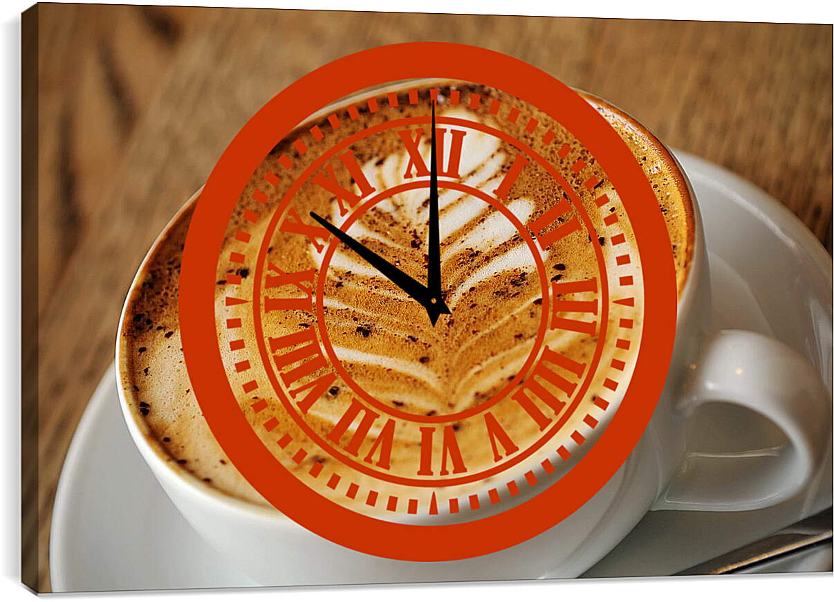Часы картина - Рисунок в кофейной чашке