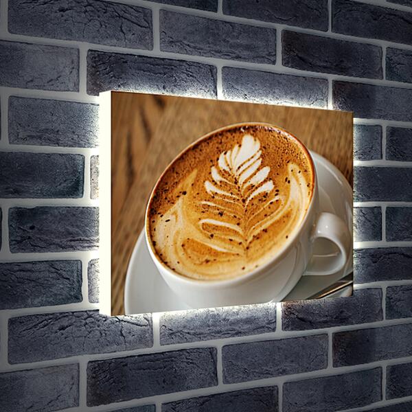 Лайтбокс световая панель - Рисунок в кофейной чашке