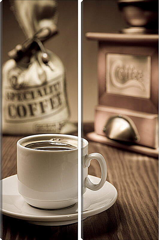 Модульная картина - Чашка черного кофе