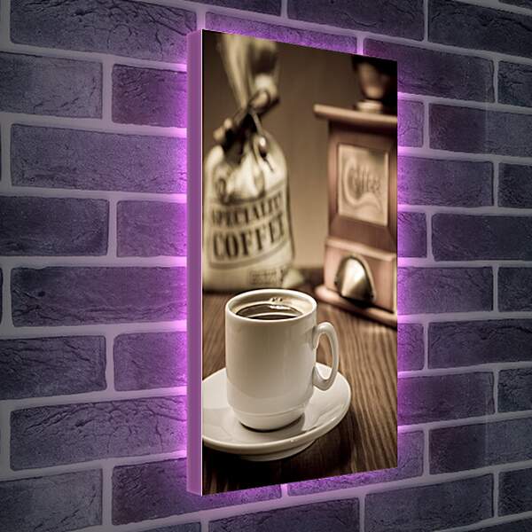 Лайтбокс световая панель - Чашка черного кофе