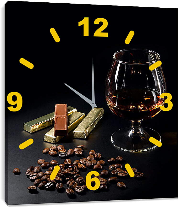 Часы картина - Коньяк с шоколадом