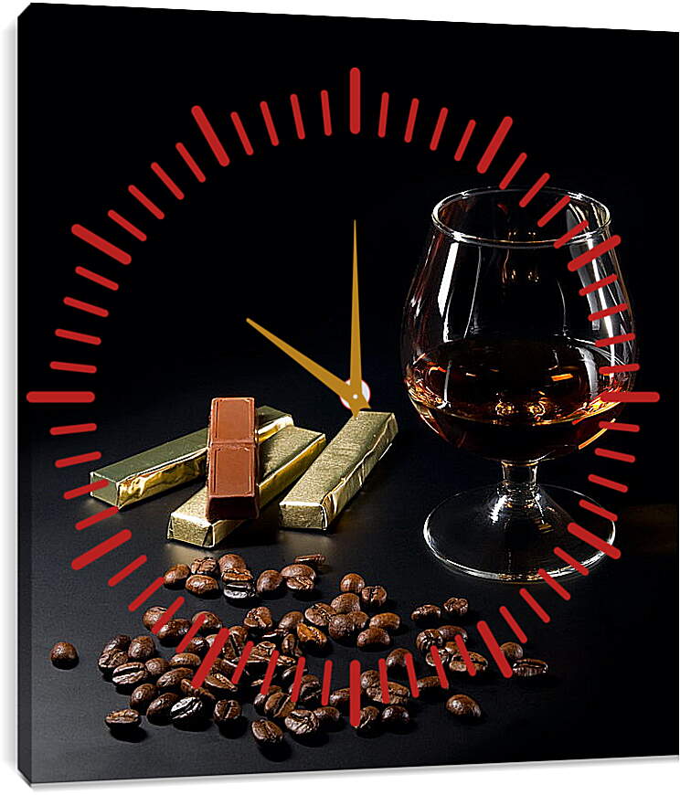 Часы картина - Коньяк с шоколадом