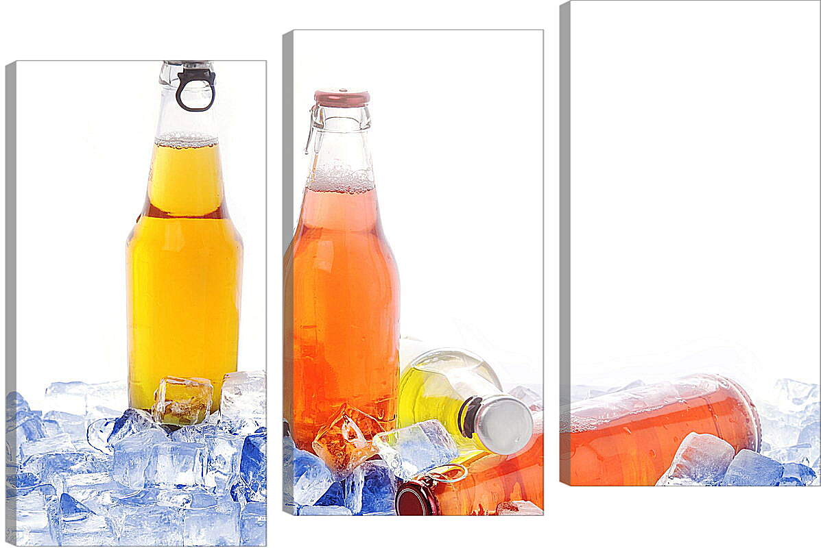 Модульная картина - Бутылки лимонада со льдом