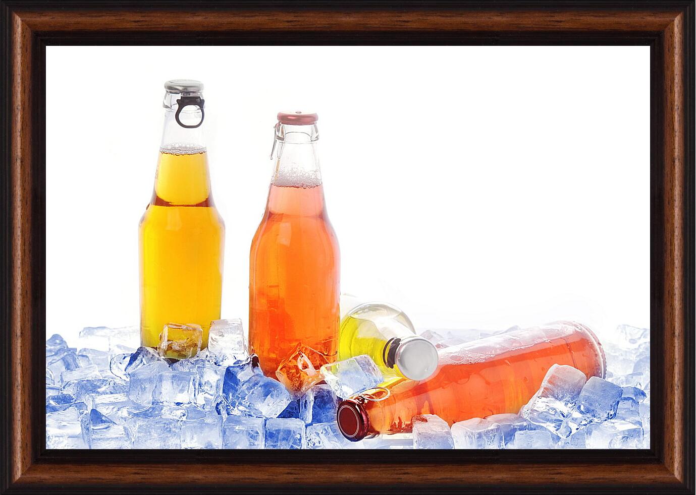 Картина в раме - Бутылки лимонада со льдом