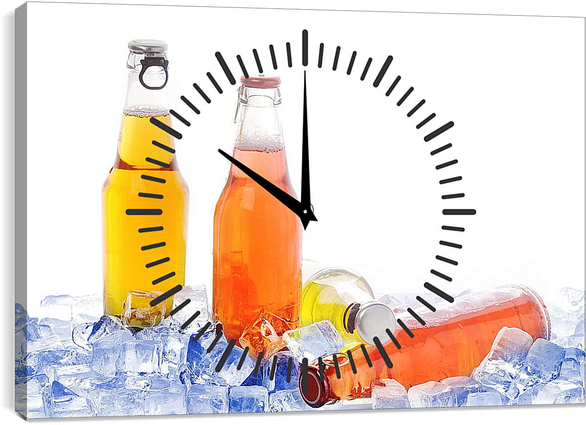 Часы картина - Бутылки лимонада со льдом
