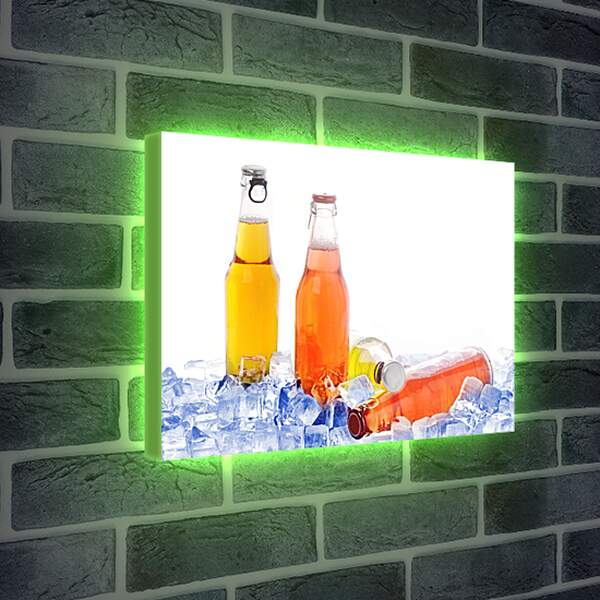 Лайтбокс световая панель - Бутылки лимонада со льдом