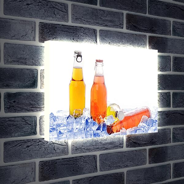 Лайтбокс световая панель - Бутылки лимонада со льдом