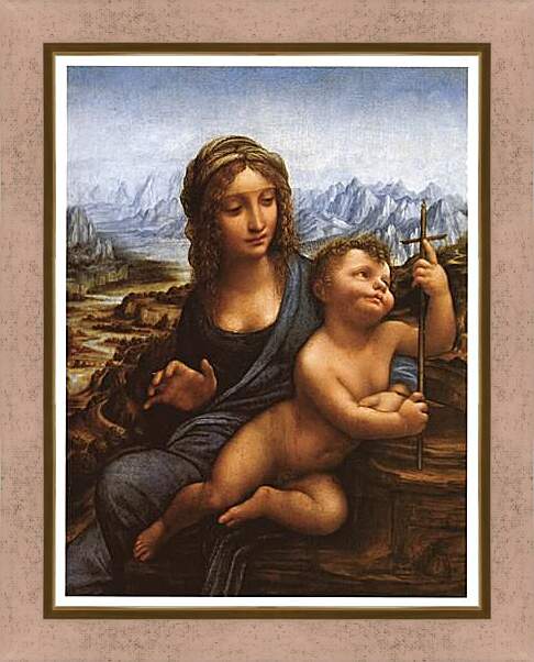 Картина в раме - Мадонна и ребенок. Леонардо да Винчи