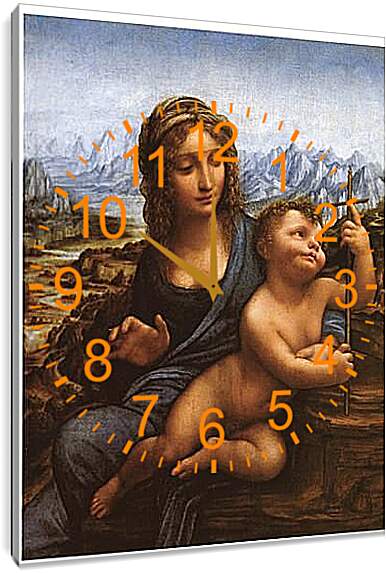 Часы картина - Мадонна и ребенок. Леонардо да Винчи