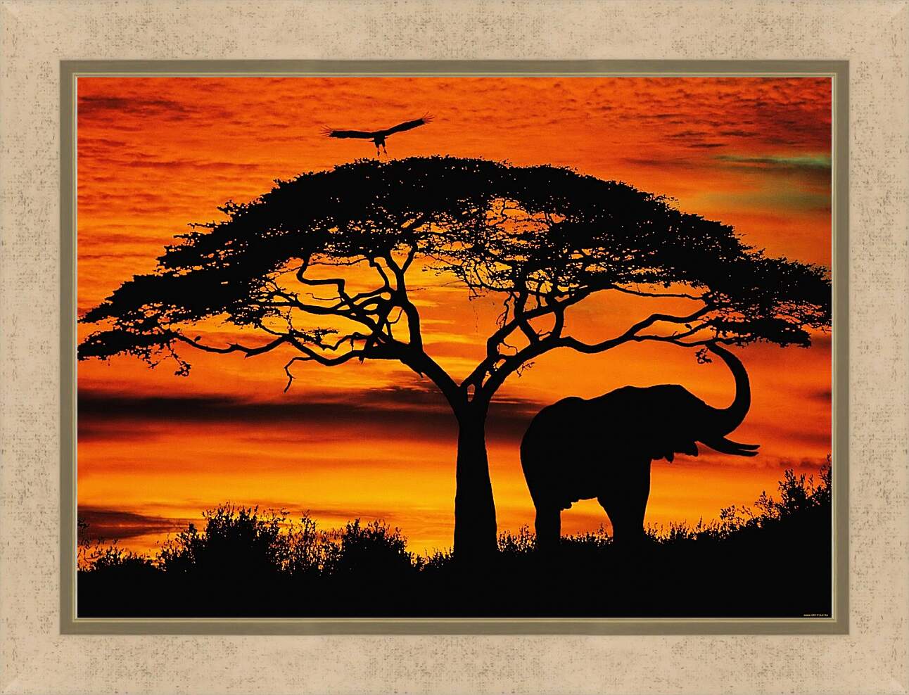 Картина в раме - Африка. Закат