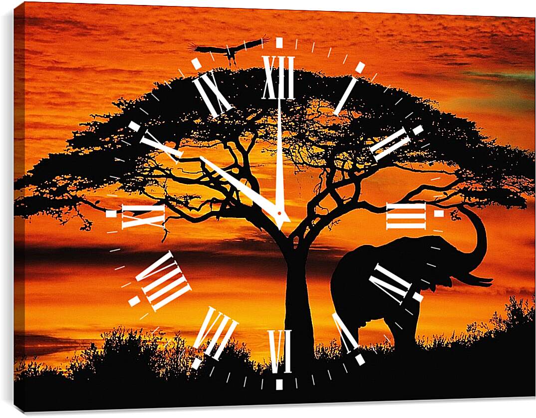 Часы картина - Африка. Закат