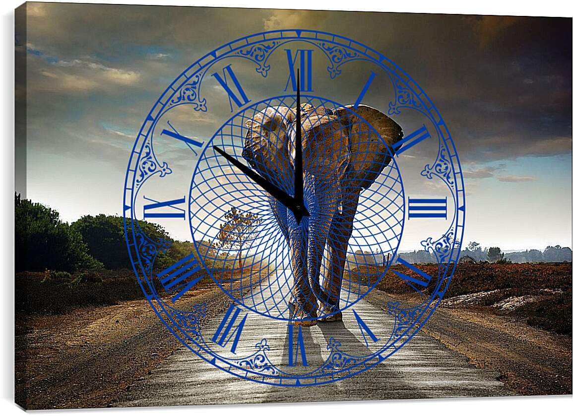 Часы картина - Слон