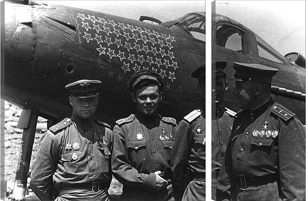 Модульная картина - Американский истребитель. 2-ая мировая война