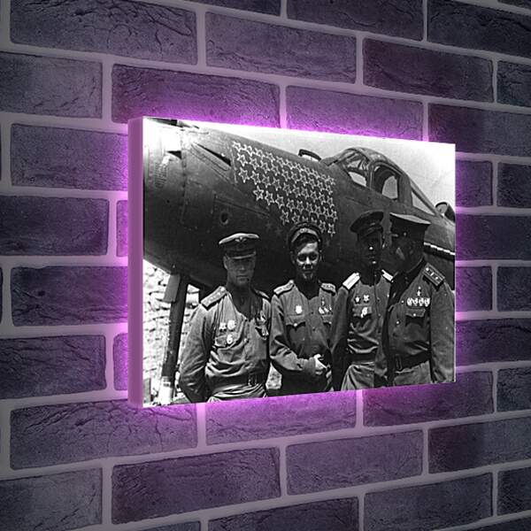 Лайтбокс световая панель - Американский истребитель. 2-ая мировая война