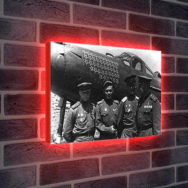 Лайтбокс световая панель - Американский истребитель. 2-ая мировая война