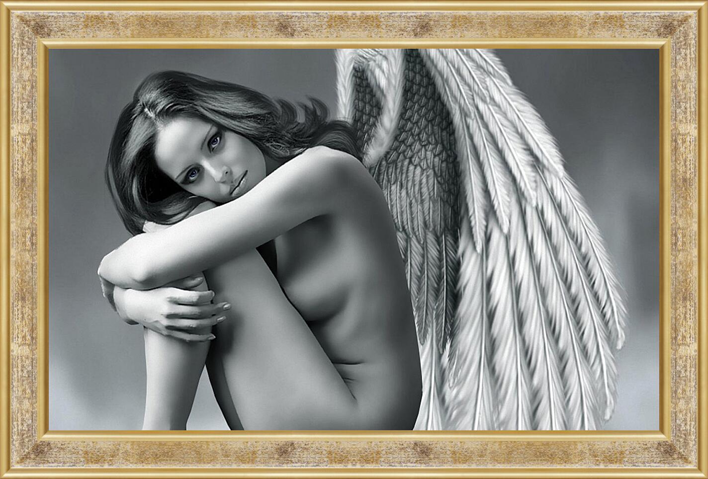 Картина в раме - Девушка с крыльями