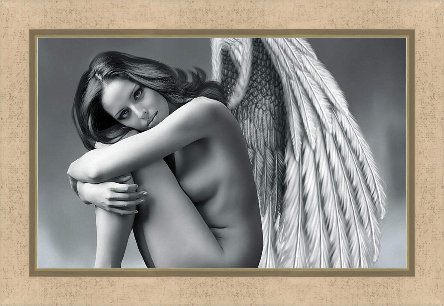 Картина в раме - Девушка с крыльями