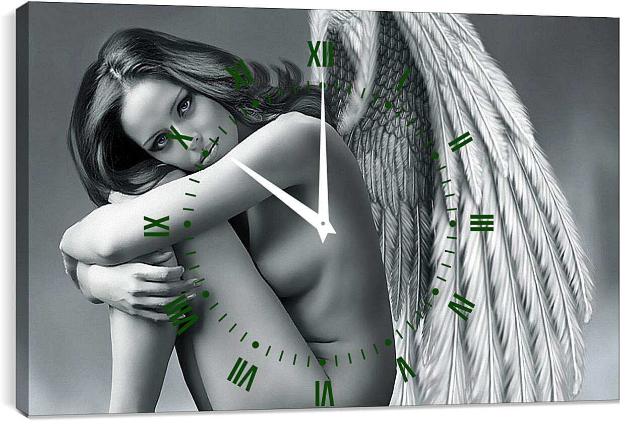 Часы картина - Девушка с крыльями