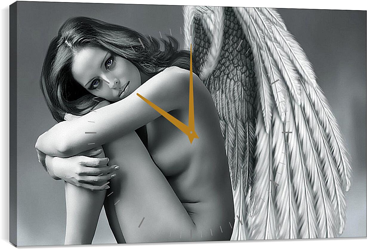 Часы картина - Девушка с крыльями