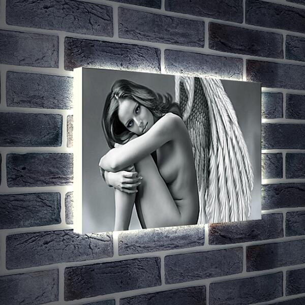 Лайтбокс световая панель - Девушка с крыльями