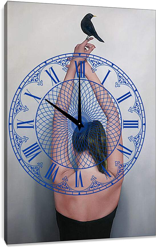 Часы картина - Птичка