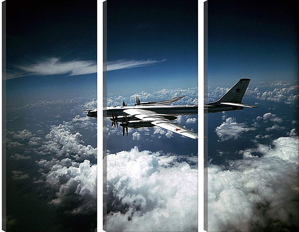 Модульная картина - Самолет в облаках