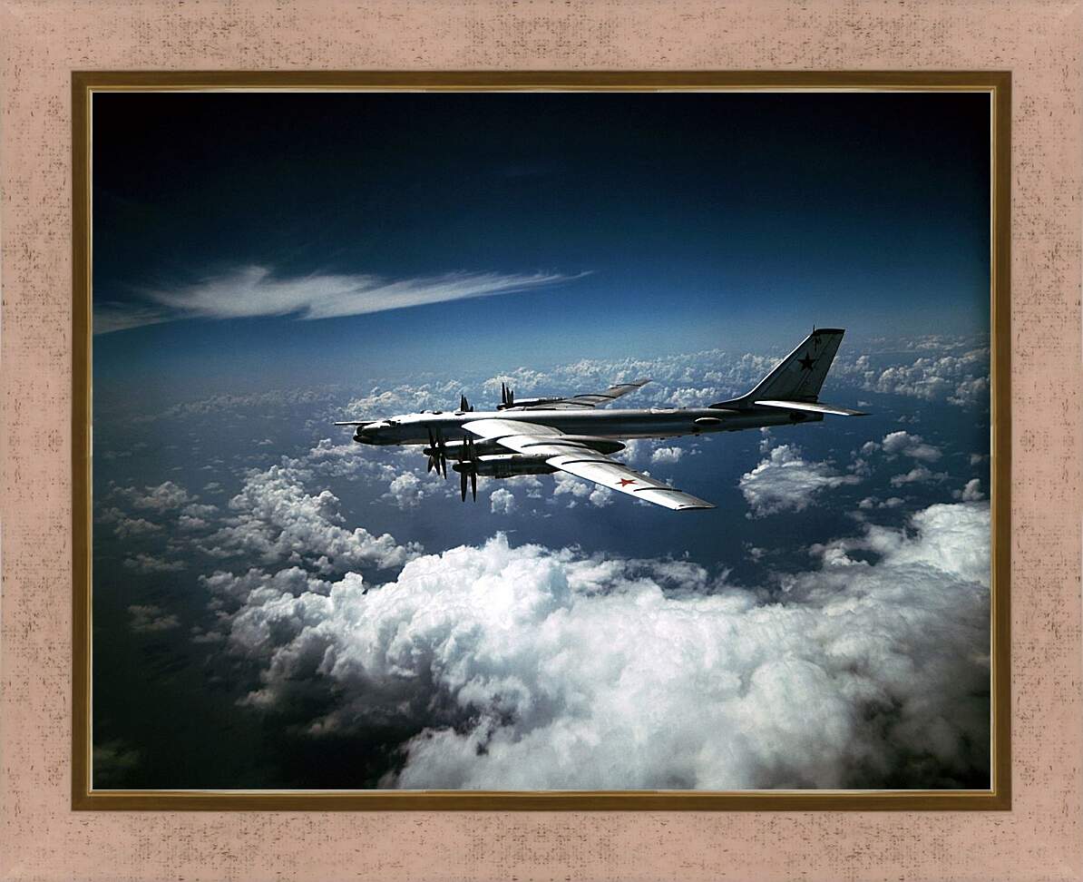 Картина в раме - Самолет в облаках
