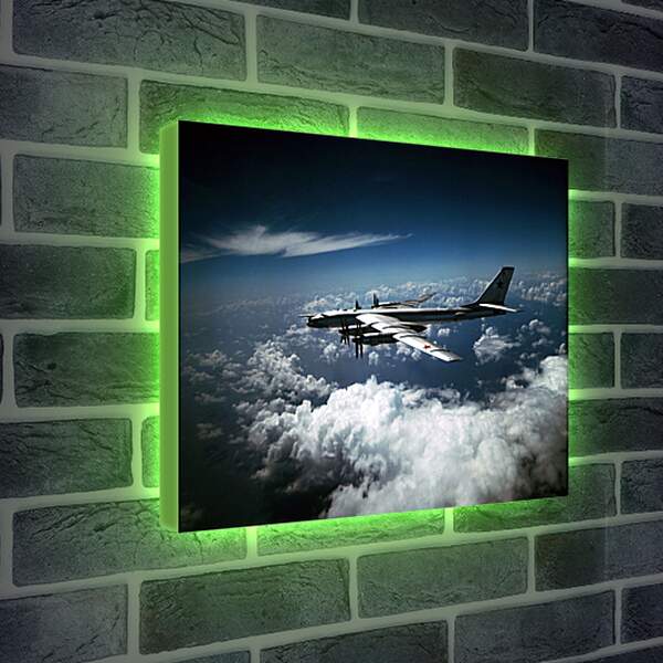 Лайтбокс световая панель - Самолет в облаках