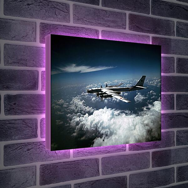 Лайтбокс световая панель - Самолет в облаках