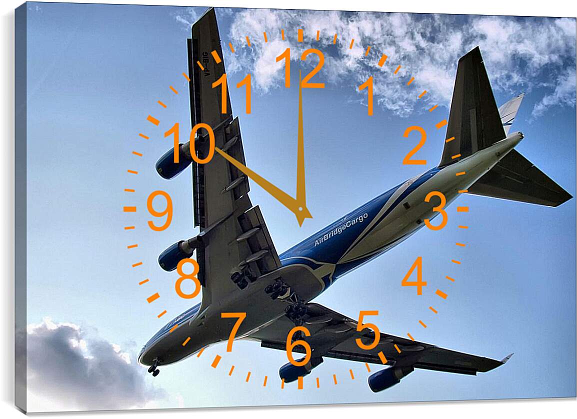Часы картина - Самолет в небе
