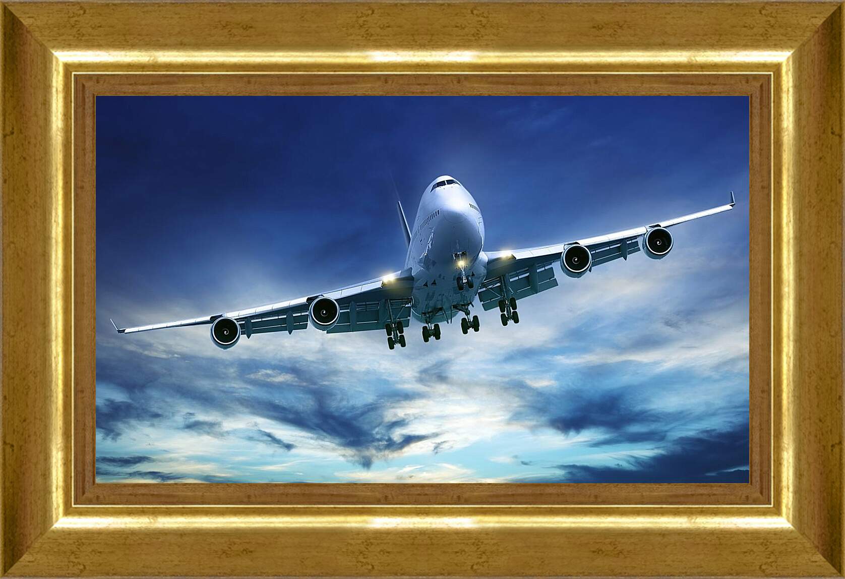 Картина в раме - Самолет в небе