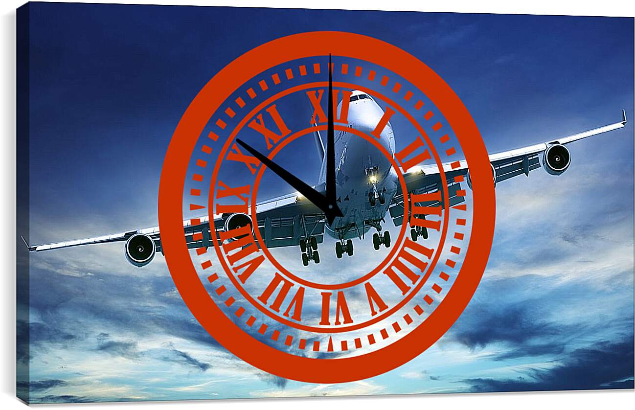 Часы картина - Самолет в небе