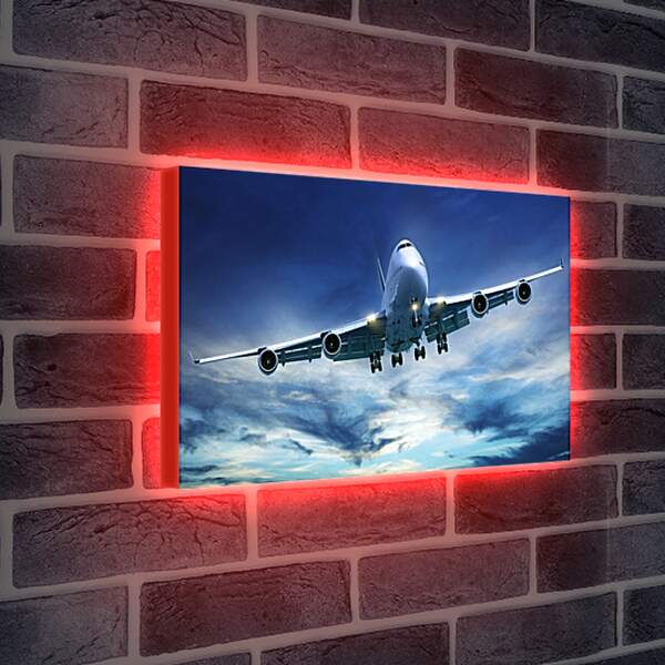 Лайтбокс световая панель - Самолет в небе