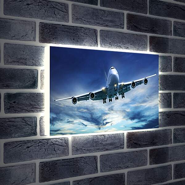 Лайтбокс световая панель - Самолет в небе