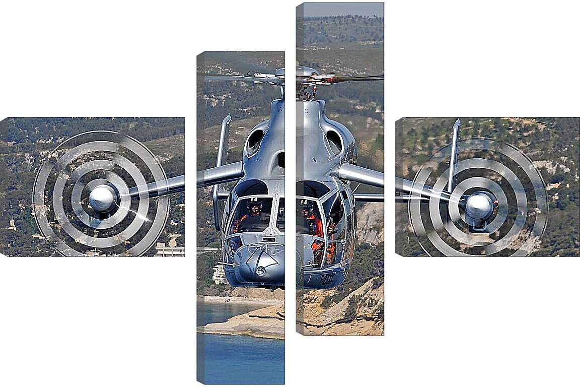 Модульная картина - Вертолет в небе