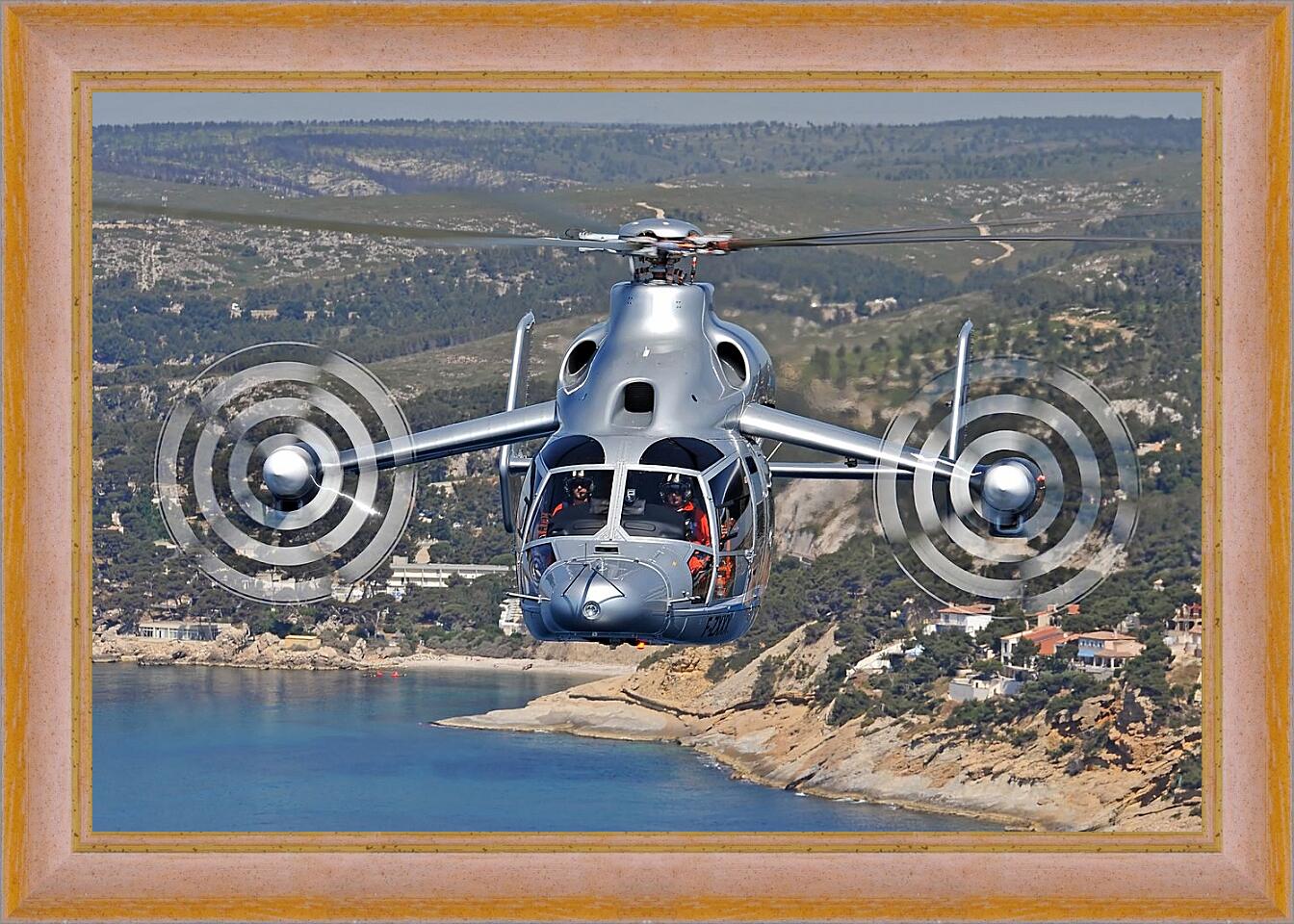 Картина в раме - Вертолет в небе
