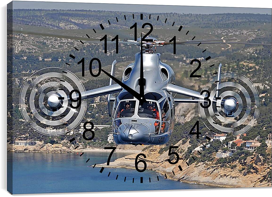 Часы картина - Вертолет в небе