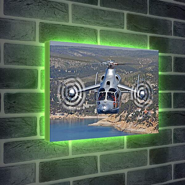 Лайтбокс световая панель - Вертолет в небе
