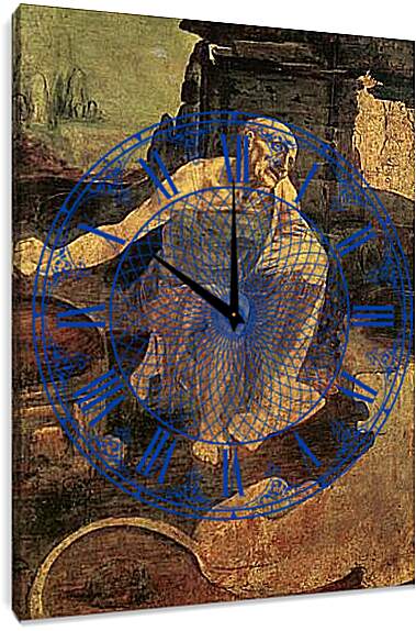 Часы картина - Святой Иероним. Леонардо да Винчи