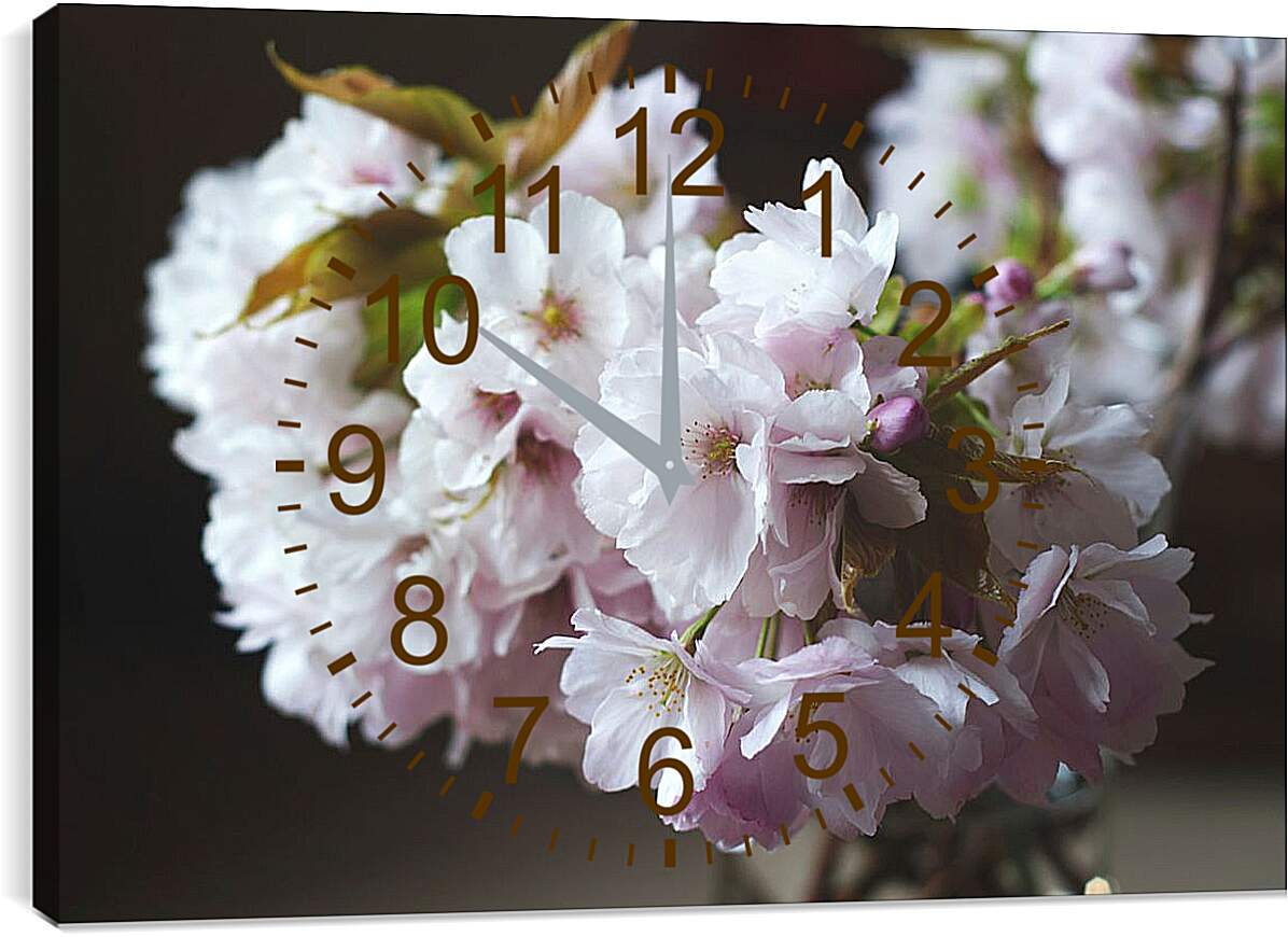 Часы картина - Цветы сакуры